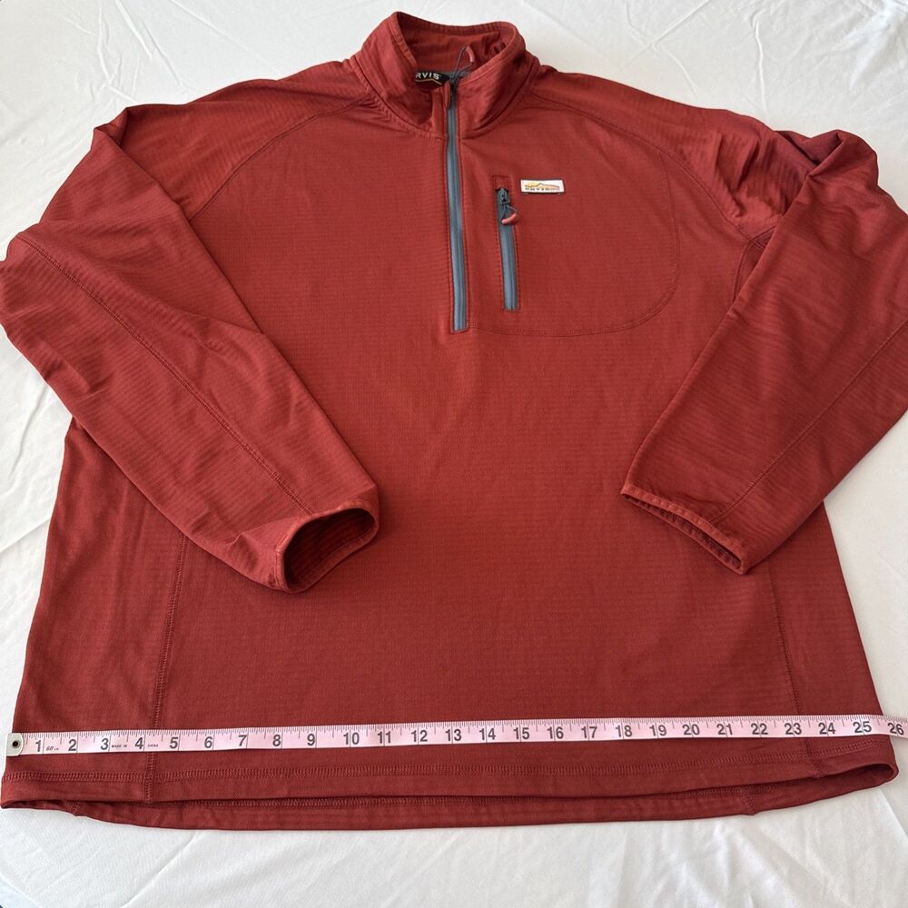 Orvis 1/4 Zip Pullover Performance Stretch Jacket Mens XL Rust Athleisure Earthy - Picture 10 of 14